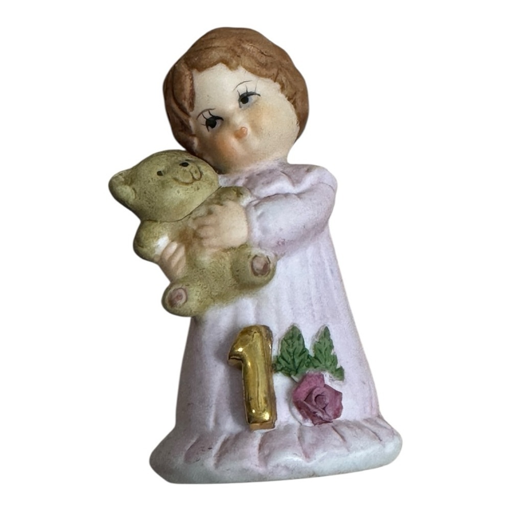 Enesco Growing Up Girls Brunette Age 1 Figurine Collectible Birthday Figure - Picture 5 of 5